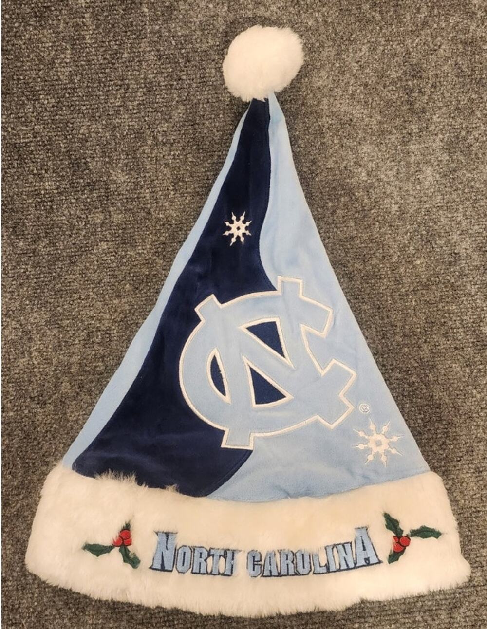 Vintage UNC Tar Heels Santa Hat Plush Gnome Christmas North Carolina Boars Head